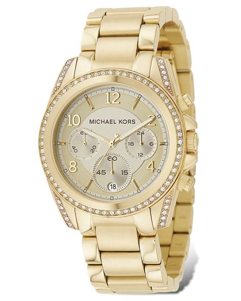 mk bayville gold-tone watch in gold one size michael kors|Watches and Jewellery .